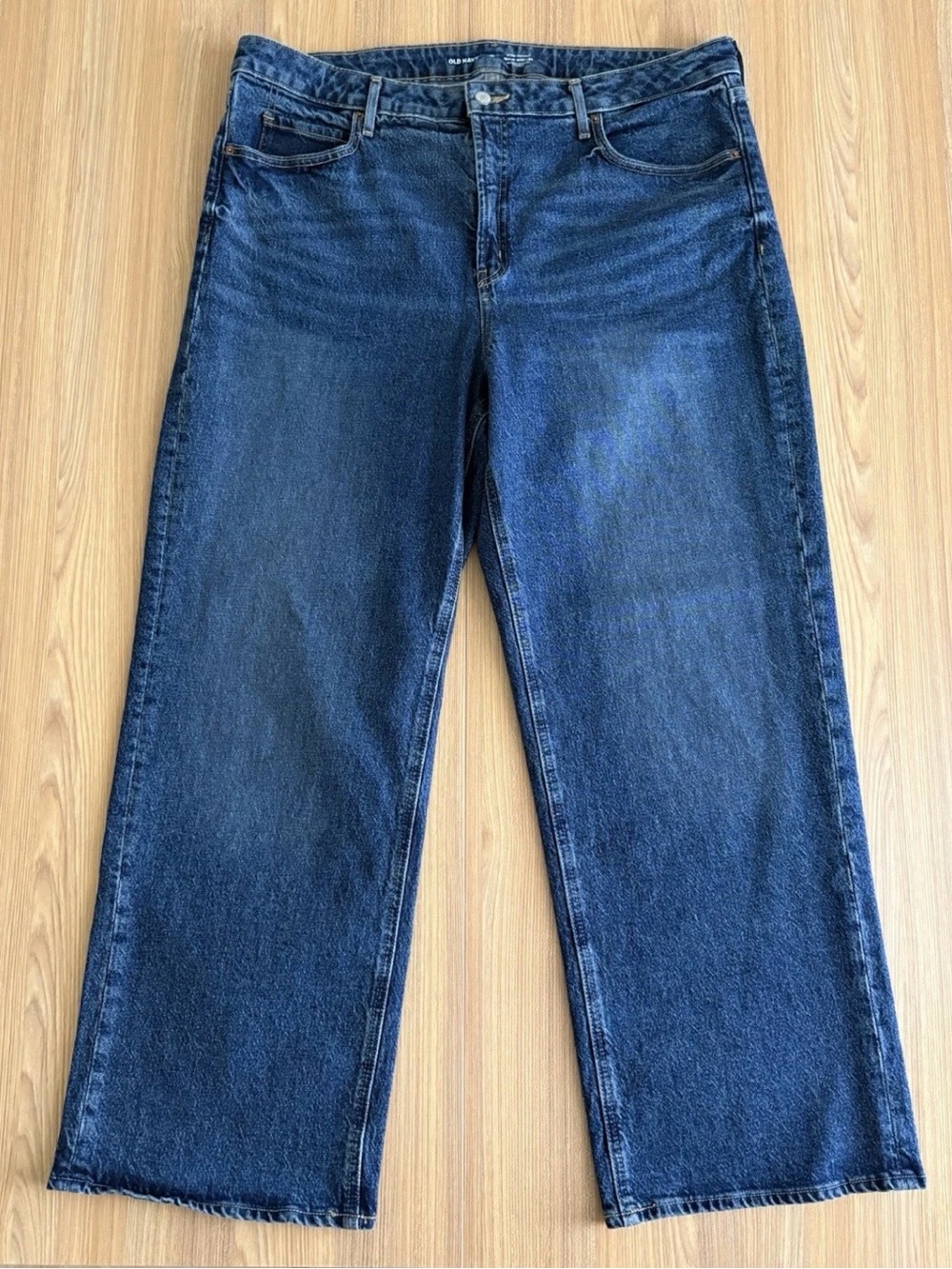 Old Navy Extra High Rise Wide Leg Baggy Jeans Womens Sz 18 Ski Hi Blue Med Wash